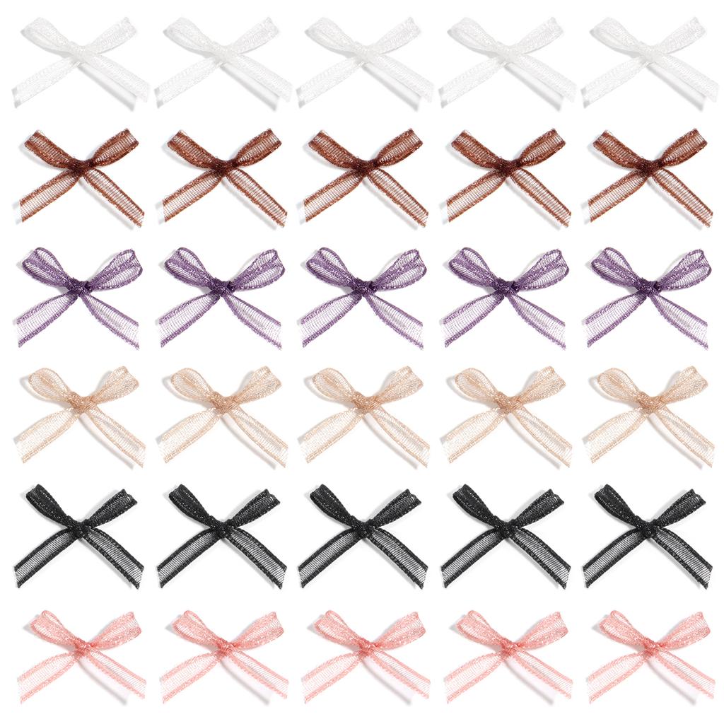 30pcs/lot 2.5x1.5cm Organza Bows Colorful Mini Nail Bowknots For Wedding Party Decoration DIY Handmade Nail Manicure Accessories