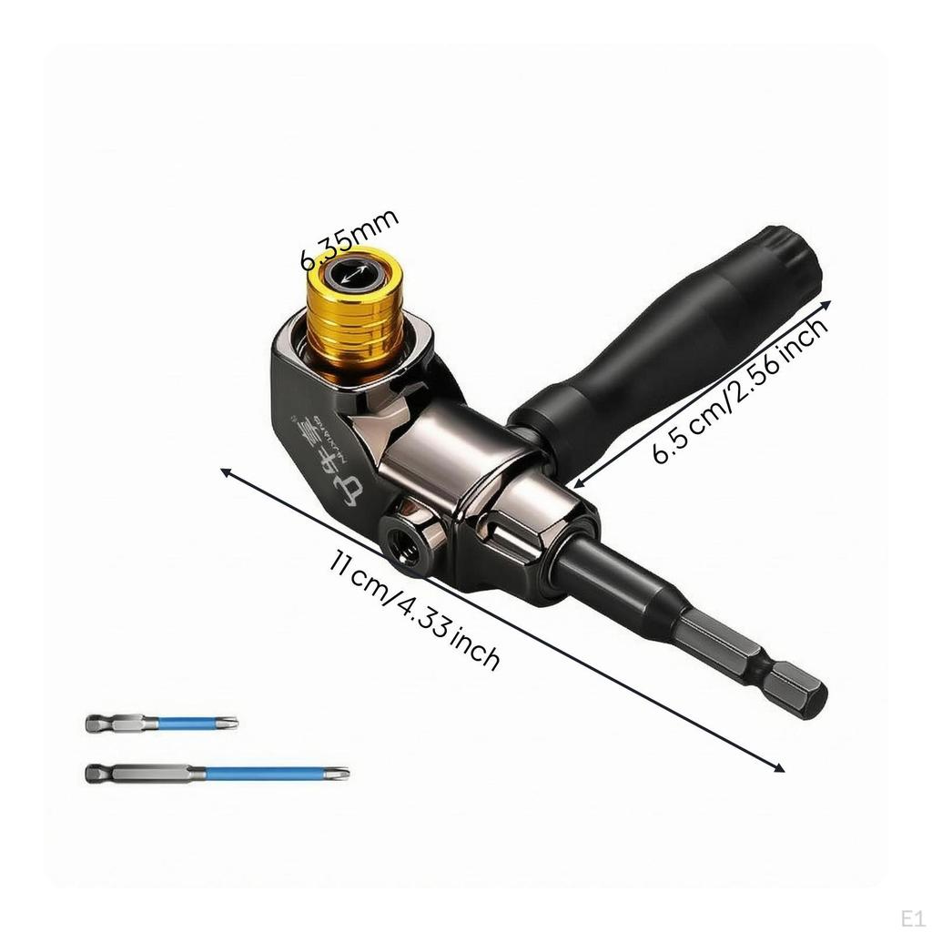 Electric Screwdriver Angle Adapter Extension Section RightAngle Tight Confined