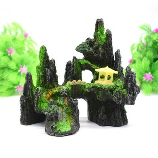 Aquarium Rockery Windmill Decoration with Air Pump-Driven Water Wheel