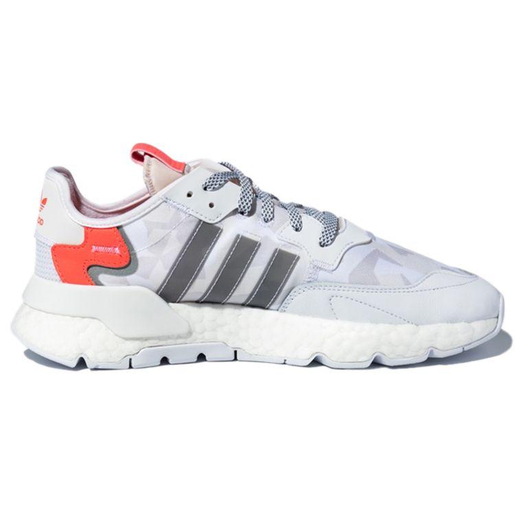 Adidas Originals Nite Jogger Fabric Sports Versatile Non-Slip Breathable Low-Top Lifestyle Casual Shoes Unisex Sneaker White Gray Pink FV1310