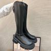 Small Long Boots for Women, New V-mouth White Casual High Tube Thick-soled Thick Heels But Knee Knight Boots