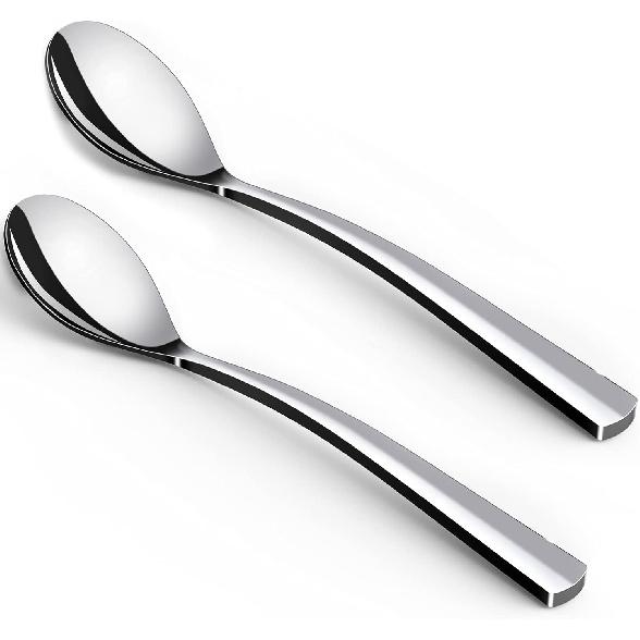 Coffee Spoons,4-Piece GLAMFIELDS Teaspoons with a Long Handle, 6.1"Demitasse Espresso Spoons Set Food Grade Stainless Steel Small Serving Spoons for