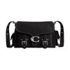 Western Tabby 26 Logo Zatrzask Regulowany Pasek Skóra Ziarnista Na Ramię Crossbody Średnia Damska Czarny