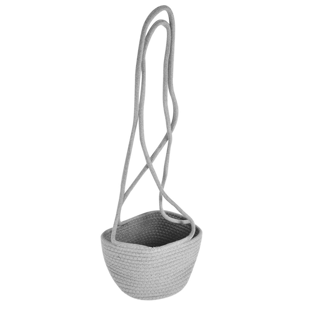 Hanging Basket Cotton Jute Rope Durable Hanging Planter Plant Holder Storage Organizer Home DecorGray