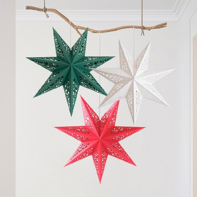 Decorative Paper Star Lanterns Light Cover Lampshade Easy Assembly Enhances Christmas Birthdays Celebration Atmospheres