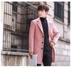 Men S Korean Style Slim Fit Solid Stand Collar Single Breasted Casual Woolen Overcoat