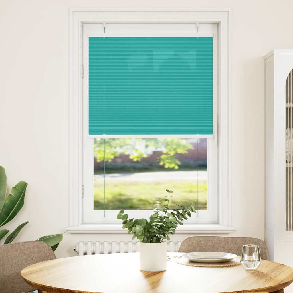 Green Petrol Pleated Blind 75X100 Cm Fabric Width