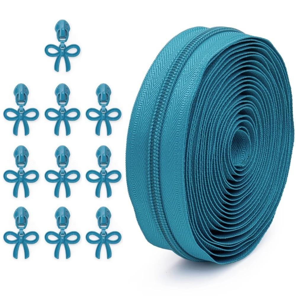 No.5 Bow Nylon Zipper Tape with Various Zipper Sliders 4.5m Zipper 10 Zipper Puller Invisible Zipper Replacements DIY Repair