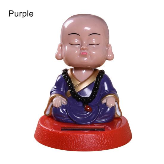 Energie solară Flip Flap Pot leagăn jucărie desen animat călugăr Figurină Ornament pentru mașină Decor