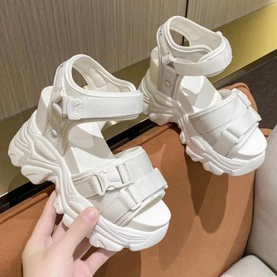 Fashion Women Leisure Chunky Platform Sandals Peep Toe 11CM High Heels Gladiator Goth Slippers Woman Fashion Trendy Summer Beach Sandals
