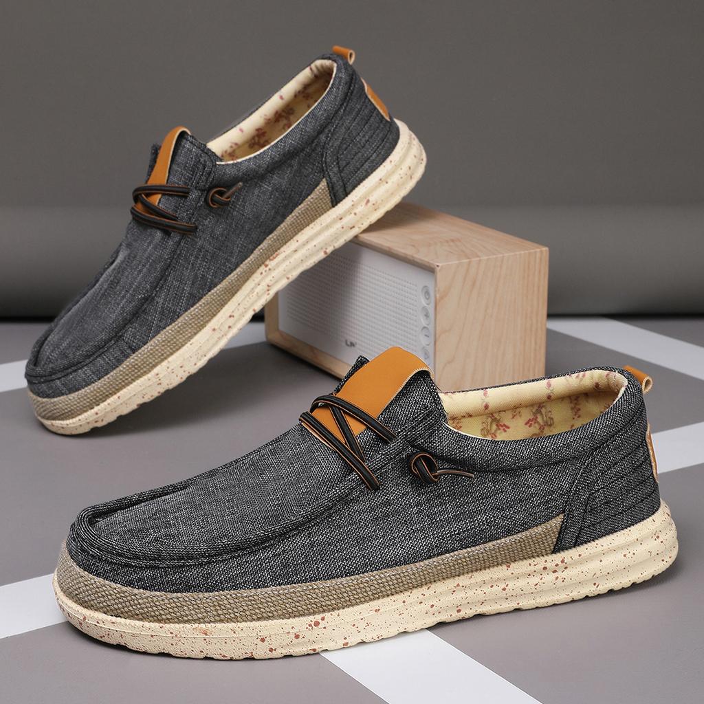 New Large Size Dude Loafers Trendy Casual Shoes Men's Canvas Shoes Foreign Trade Foot Cover Lazy One Pedal Men's Shoes