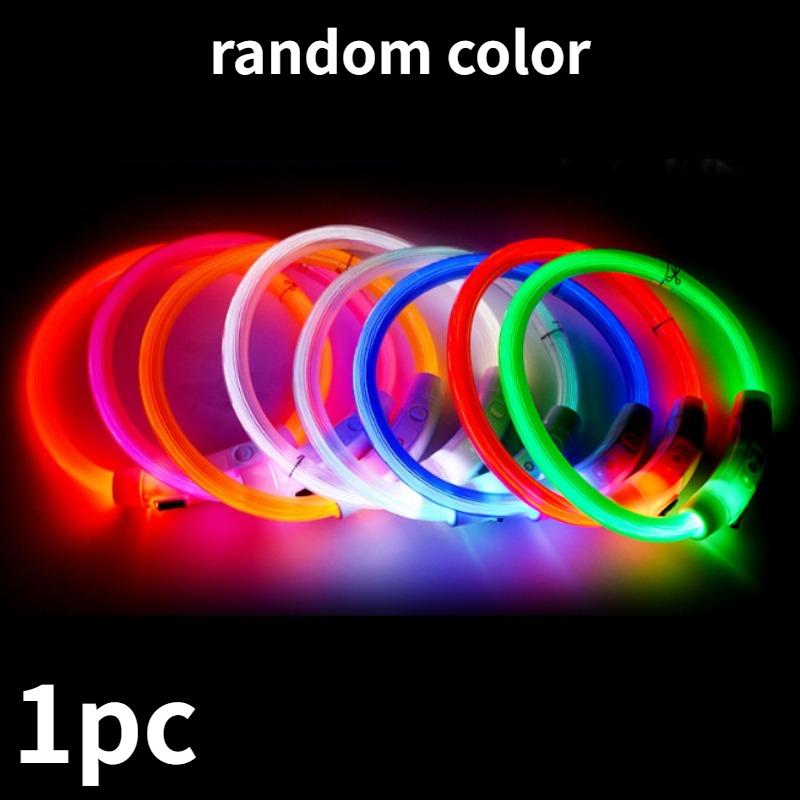 USB Rechargeable LED Fiber Optic Collar for Pets Luminous Anti-Lost Dog Accessory Outdoor Light Collar