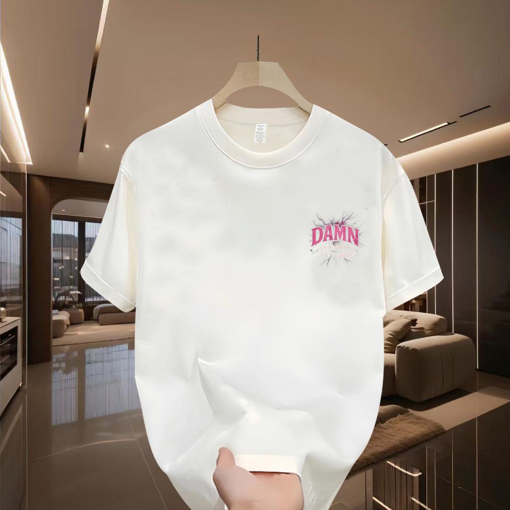 Cross-Border Exclusive Explosive Goods, Good Goods 100% Pure Cotton, Heavy Trendy Brand Short-Sleeved Men'S Casual Fashion Versatile Loose T-Shirt