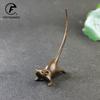 Long Tail Mouse Miniature Figurine Chinese Style Tea Pet Vintage Pure Copper Rat Ornament Desk Craft Home Decoration Accessories