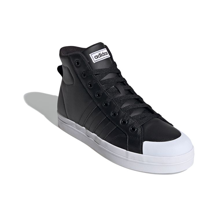 Adidas Neo Bravada Mid Synthetic Leather Slip Resistant Durable High Top Skate Shoes Men Sneakers Black White FX9143