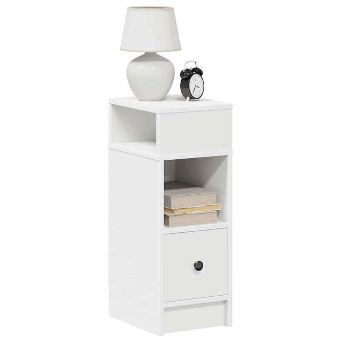 VidaXL Bedside Tables 2 Pcs with Drawer White 25x31x66 Cm, Side Table, Nightstand, Accent Table for the 858615