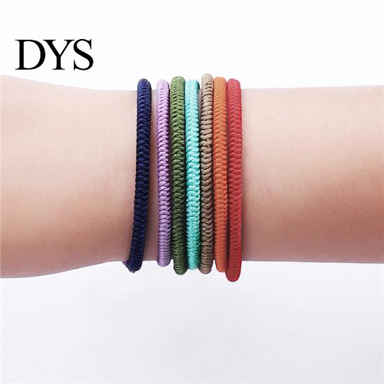 Braided Unisex Bracelet Solid Color Handmade Rope Lucky Bangle Jewelry for Party
