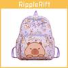 Cute Cartoon Capybara Letter Pattern Children Backpack For Elementary Students
