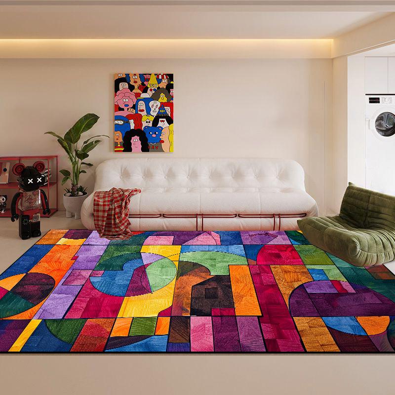 Nordic Abstract Living Room Carpet Modern Geometric Bedroom Large Area Rugs Washable Home Lounge Carpets Anti-slip Bathroom Mat