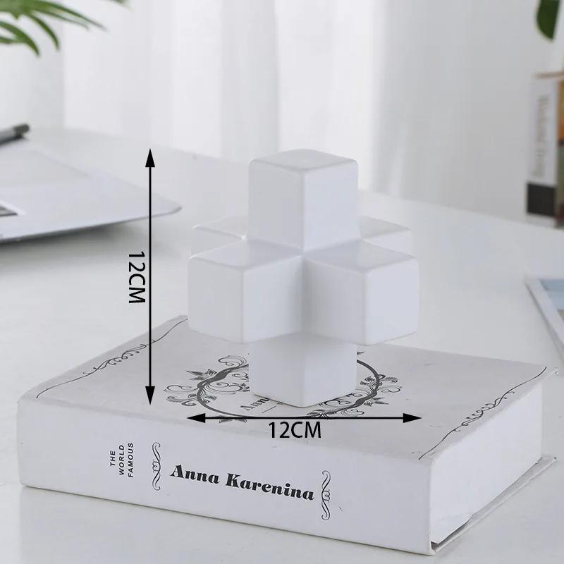 DXUIALOI Nordyckie proste galwanizowane klocki ceramiczna dekoracja prosta geometryczna dekoracja domu salonu biurka