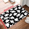 Halloween Ghost Pattern Area Rug Non-Slip Machine Mat for Indoor Living Room Retro Bedroom Durable Rectangle Carpet Decorate