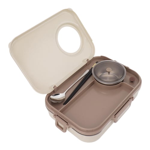 304 Stainless Steel Lunch Box, Insulated, Large Capacity, with Separate Soup Compartment, Compact and Portable, Ideal for Office or School (4 Compartm