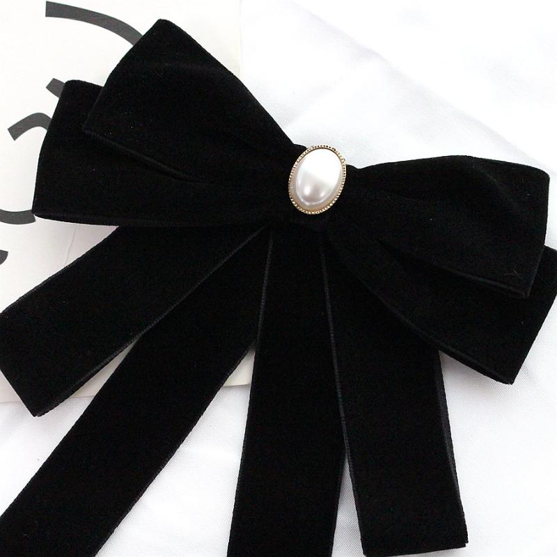 Black Bow Tie Rhinestone Bowknot Brooches For Women Shirt Collar Corsage Jewelry Clothing & Accessories