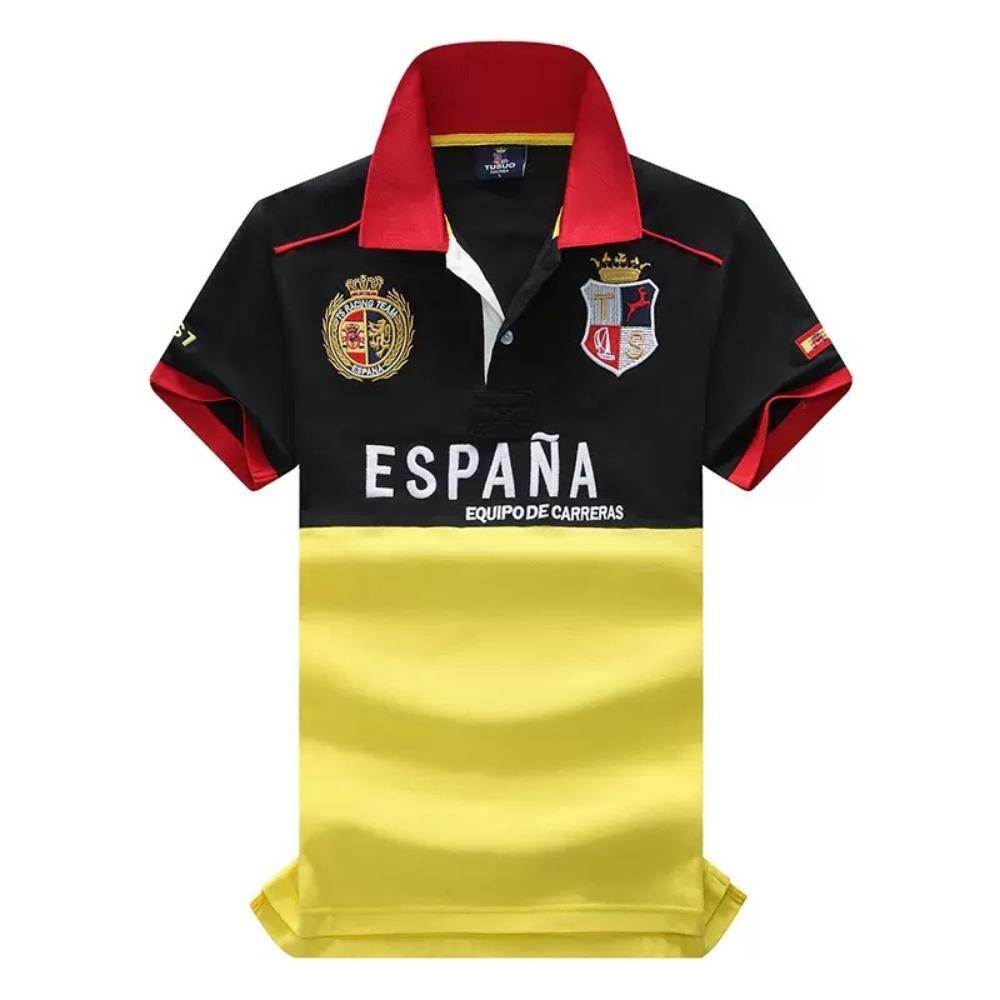 ZYLLO Pánské polo tričko Výšivka Prošívání Barevný kontrast Klasická móda Polokošile s límečkem Čistá bavlna