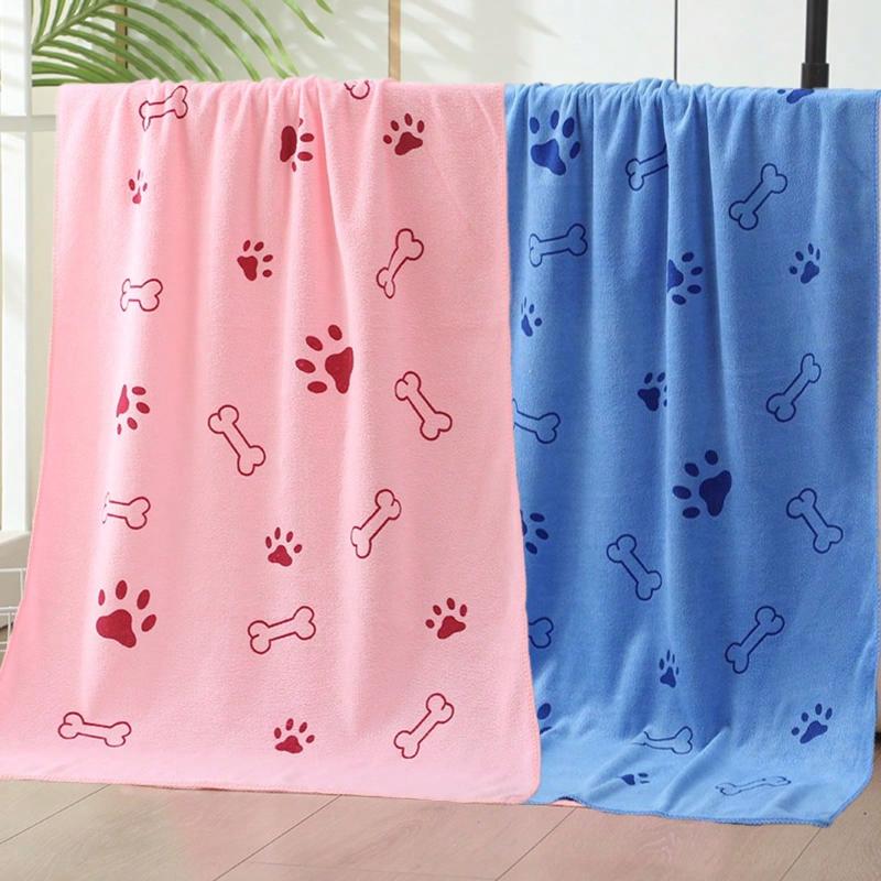 Quick Drying, Cartoon Print Pet Bathing Towel, Ideal For Drying Cats, Dogs, Pet Grooming