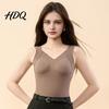 Invisible Vest Seamless Slim Fit Warm Camisole Women Thermal with Built-in Bra Sleeveless Base Layer Velvet Tops for Autumn Winter Comfy Undershirt