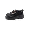 Girls Leather-Look Loafers Fall School Performance Black Brown Beige Kids Flat Shoes With