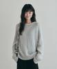 LOEIL Basic Raglan Wool V-Neck Knit - Gray