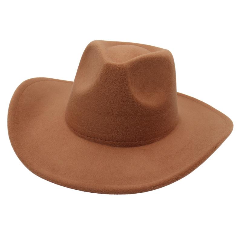 Ins-Stil Zylinder mit breiter Krempe, einfarbiger Jazzhut, Filzhüte für Herren und Damen, schlichte Wollhüte, altmodische Fedora-Hüte