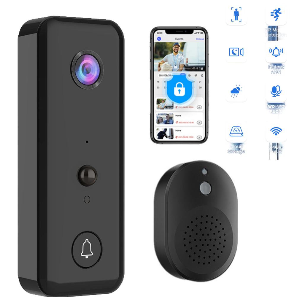 Doorbell with Camera 2-Way Audio Wireless Video Doorbell PIR Motion Detection for Home Wireless Doorbell Ring Doorbell Door Bell