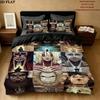 Attack Titan Pattern Bedding Quilt Set Quilt Cover Pillowcase Home Birthday Gift(1 * Duvet Cover + 2 * Pillowcase, Without Core)