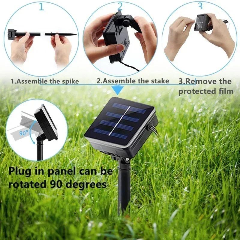 20/50LED Solar Dragonfly String Lights Decorative Outdoor Twinkle Fairy Lighting for Wedding Christmas Tree Garden Decor Garland