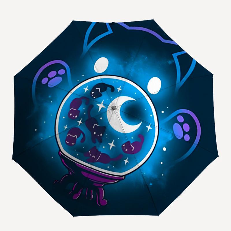 

1pc Cat Sphere Automatic Open/Close, Foldable Compact Umbrella with 8-Rib Shaft, Perfect Gift For Men And Women, Casual Style, Vibrant Motif