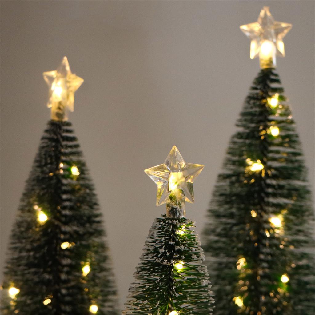 Durable Mini Artificial Snow Simulation Frost Pine Christmas Tree Decorations Add Holiday Spirit with Delicate Ornaments