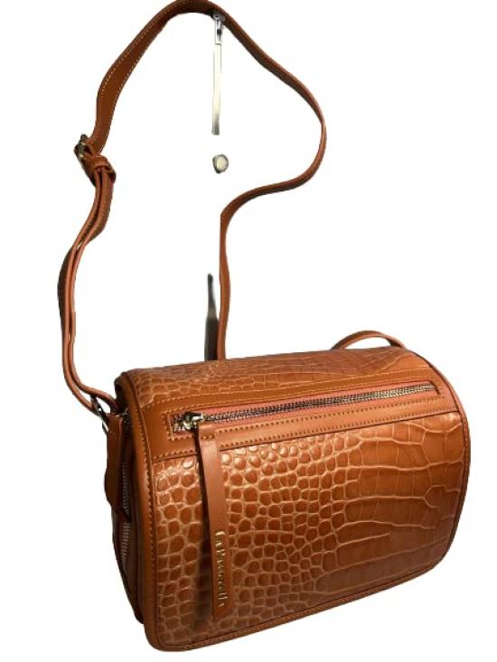 

Женская сумка через плечо из итальянской кожи с тиснением под крокодила, с клапаном LPR15 (Оранжевый коричневый) Сумка для путешествий
