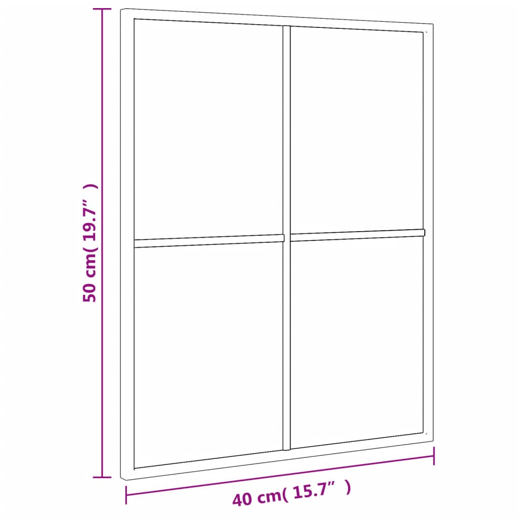 Wall Mirror Black 40x50 cm Rectangular Iron