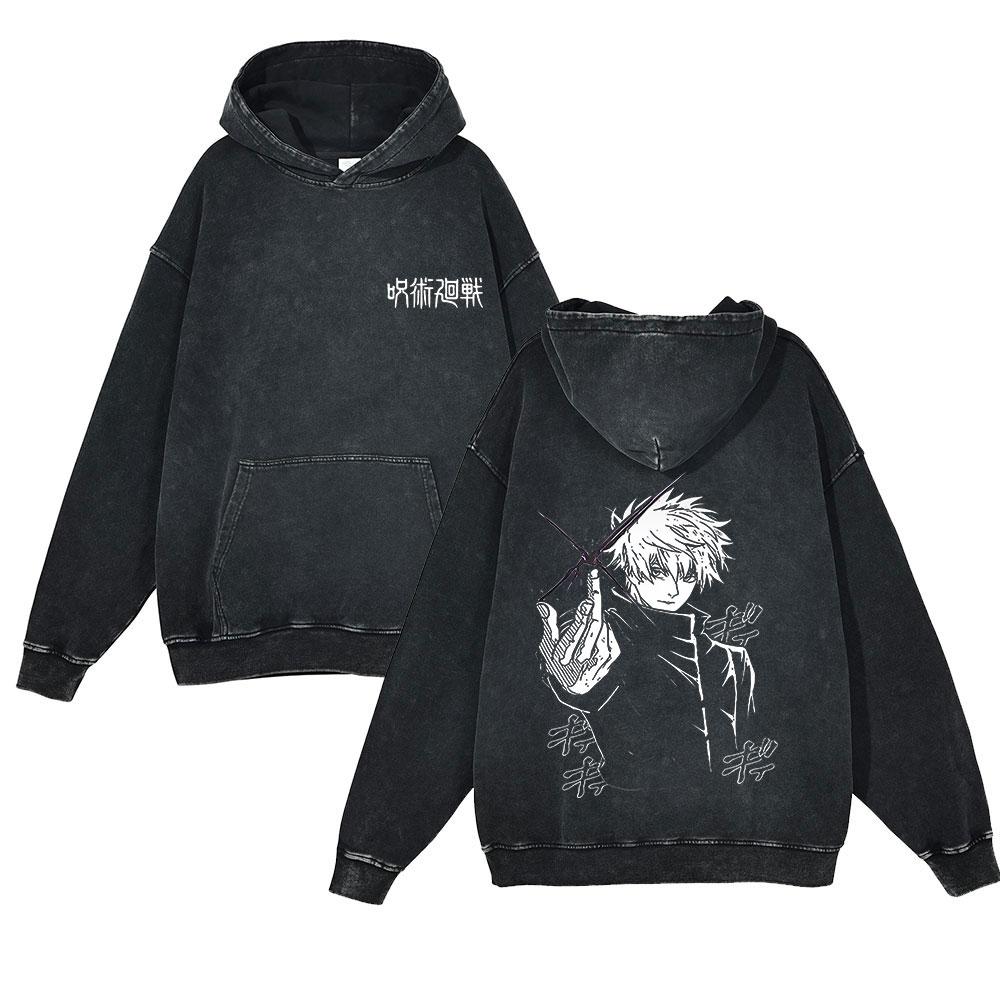 Anime Jujutsu Kaisen Geto Suguru Funny Print Hooded Men Women Cotton Hoodies Plus Size Streetwear Harajuku Vintage Sweatshirt