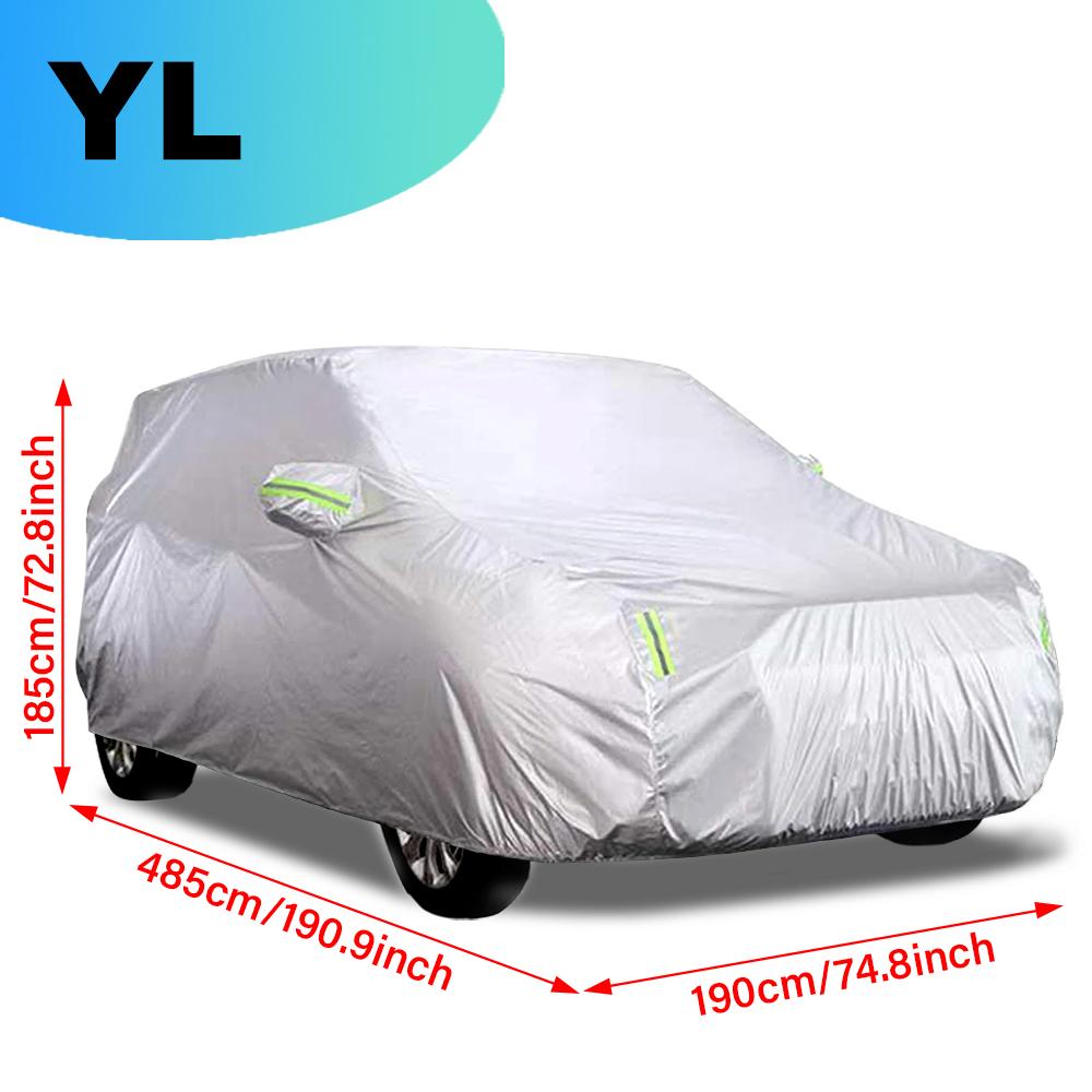 M/l/xl/xxl Four-Size 190T Material Is Suitable for Suv Models, Silver Waterproof and Sunscreen Car Clothes and Car Covers