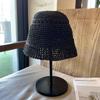 Hat Female trendy versatile woven bucket hat Beach sun protection Summer small edge straw hat Beggar bucket hat