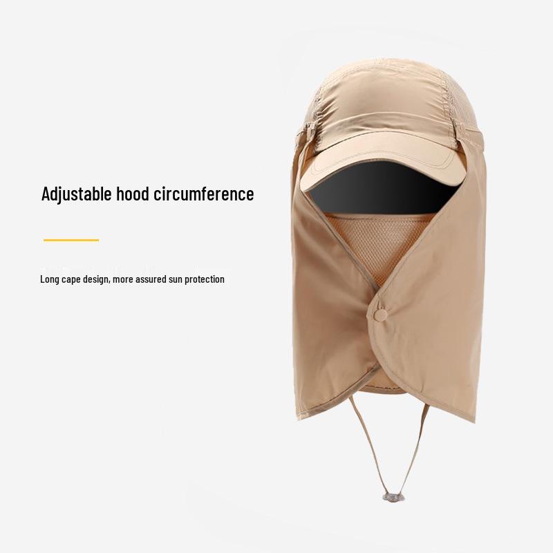 Men's Summer Sun Hat with UV Protection & Face Cover for Outdoor Activities