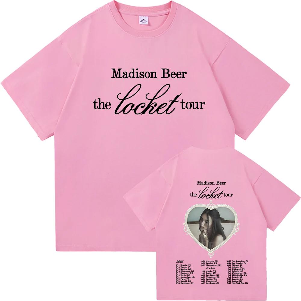 Madison Beer The Locket Tour 2026 T-shirt Summer Short Sleeve O-neck Unisexs Tshirts Streetwear Hip Hop Singer Graphic Print Shirt