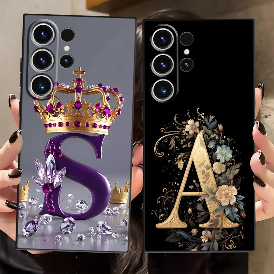 Black Soft Phone Cover Case for Samsung Galaxy S24+ S23 FE S21 S24 Plus S23+ S20 Note 20 10 S25 Ultra S22 S25+ Personalized