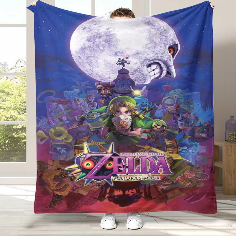 Retro Z-Zelda Cartoon Link Games Flannel Blanket,Ultra Soft Warm Plush Throw for Home Bedroom Bed Sofa Cover Camping Picnic Kid