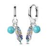 Vendita Calda Orecchino a Cerchio in Argento 925 per Donna Geometria Cuore Piuma Gatto Pendientes Gioielli alla Moda