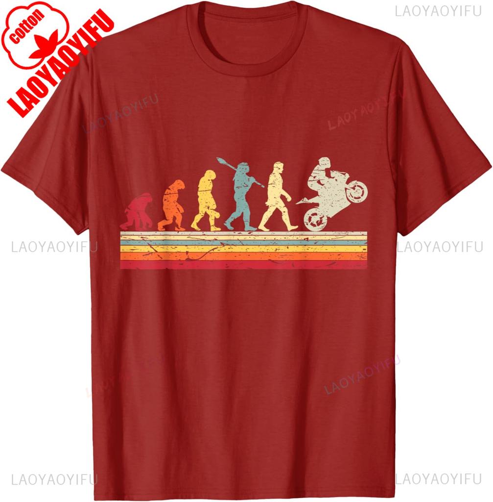 Evolution of The HuUnisex Biker Vintage Biker TShirt Camiseta Hombre Vintage Fashion Regular Shortsleeved Shirt Summer Cotton Tee