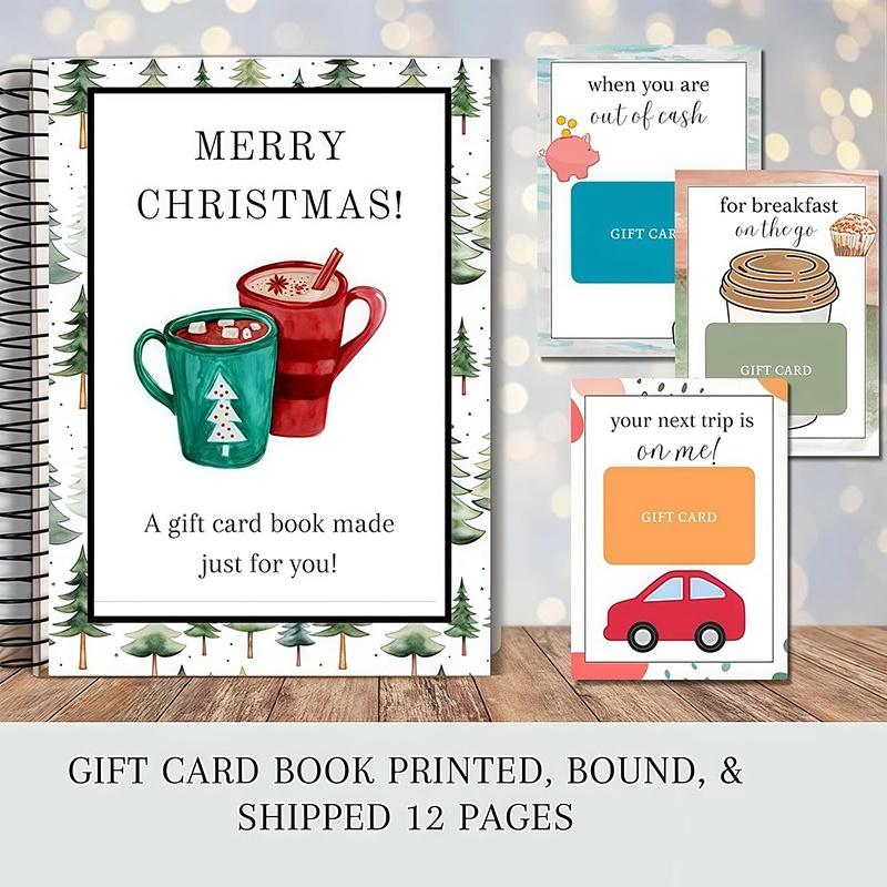 Libro de Tarjetas de Regalo de Navidad con Espiral Festival Regalos de Navidad Para Adolescentes Organizador de Tarjetas de Felicitación Soporte para Tarjetas de Felicitación